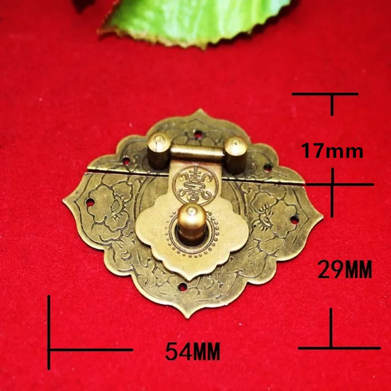 Antique Chinese Furniture Brass Flower Handle Lock Hasp Jewelry Wooden Box Locking Buckle Hasp Lock Latch,54*46mm,1 Set Antique Chinese Furniture Brass Flower Handle Lock Hasp Jewelry Wooden Box Locking Buckle Hasp Lock Latch,54*46mm,1 Set