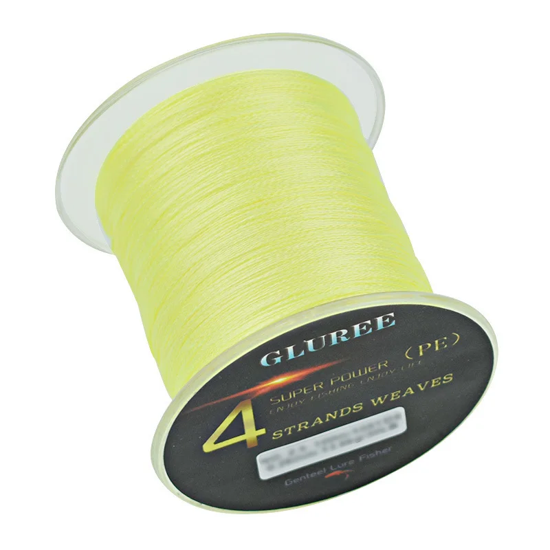 Yellow GLUREE 500M547Yards 4 стойки PE леска плетеная леска многонитевая леска PE леска супер сильная Высококачественная 8LB-150LB - Цвет: Yellow