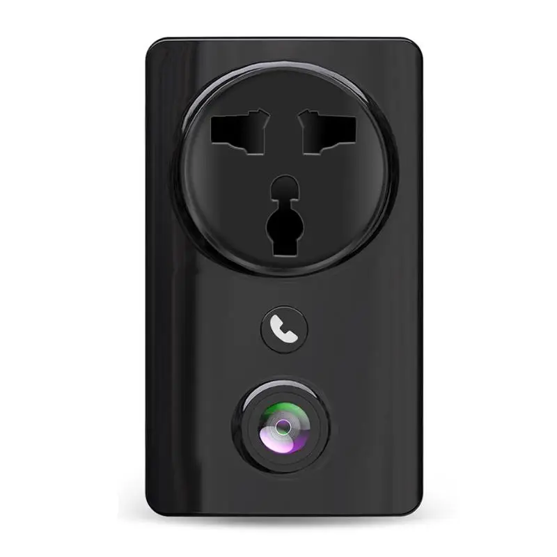 EC59 домашняя камера безопасности с Wi-Fi штепсельной вилкой, умная розетка, видеокамера ночного видения HD 1080P - Цвет: Black US