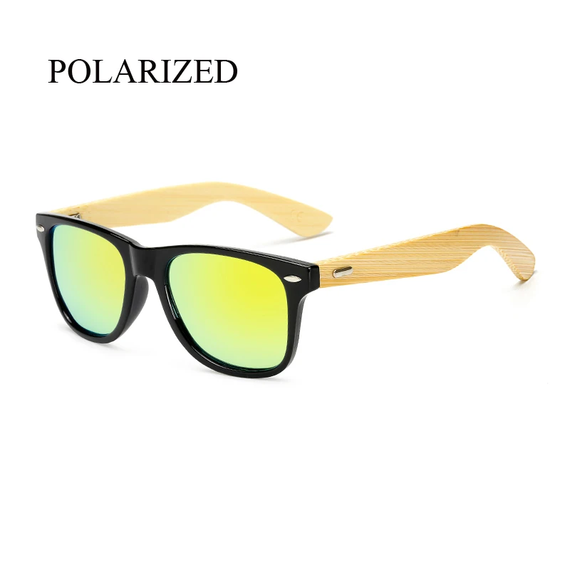 Поляризационные деревянные солнцезащитные очки для мужчин и женщин, квадратные бамбуковые женские зеркальные солнцезащитные очки Polaroid для мужчин и женщин, Ретро стиль, ручная работа, розовые - Цвет линз: KP1501 C60