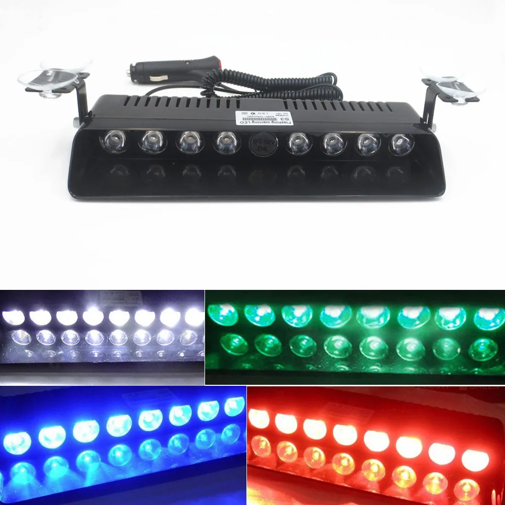 8 LED Emergency Hazard Warning Windshield Dashboard Strobe Light
