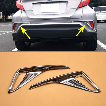 

2Pcs Chrome Trims For Toyota C-HR 2017-2019 Car Rear Fog Light Cover Silver Mirror Glossy Accessories