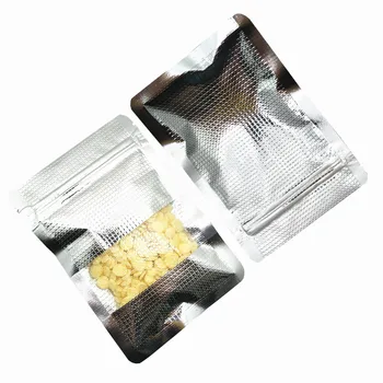 

50Pcs Silver Embossed Aluminum Foil Packaging Bag with Clear Window Snack Tea Heat Seal Mylar Storage Pouches