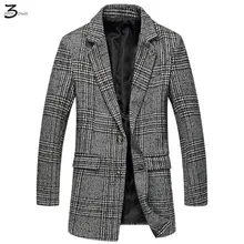 S-5XL 2017 мужской моды зимний slim fit шерсть бизнес пальто/Мужской высокого класса модный бренд сетки длинные шерстяное пальто КУРТКИ