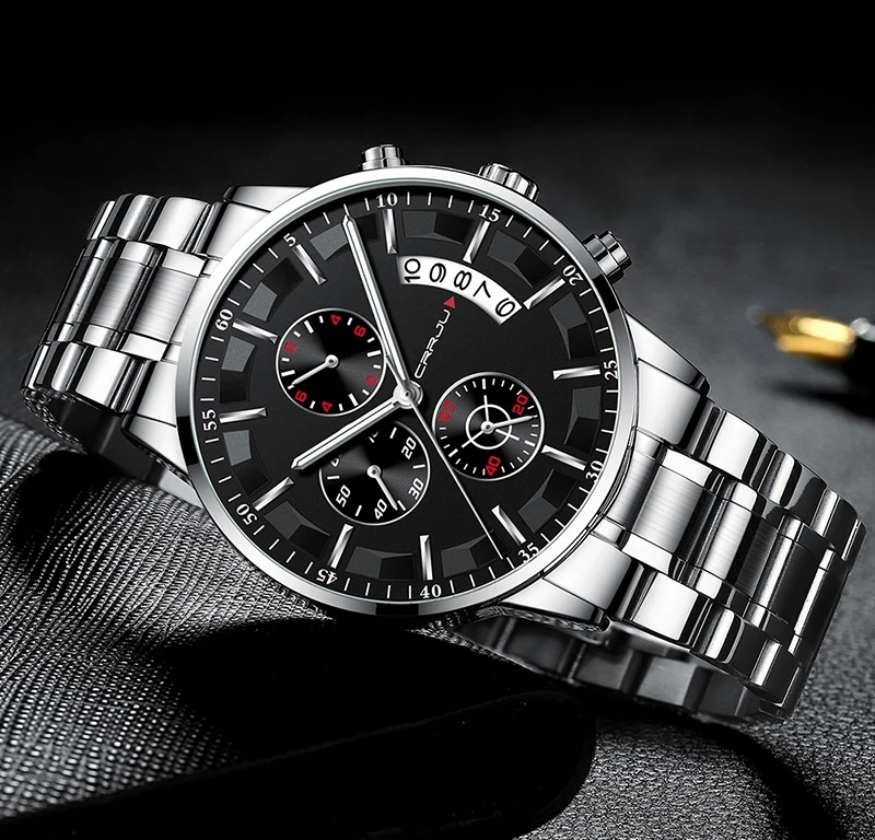 Relogio Masculino 2019 Mens Watches Top Brand Luxury Crrju New Fashion Business Chronograph Black Male Wristwatch Men Watch 2019 (24)