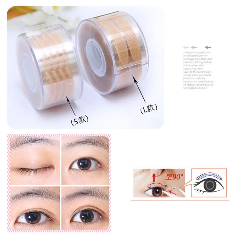 

600PCS Makeup Clear Beige Stripe Big Eyes Decoration Invisible Strong Adhesive Double Fold Eyelid Sticker Eyes Cosmetic Tool