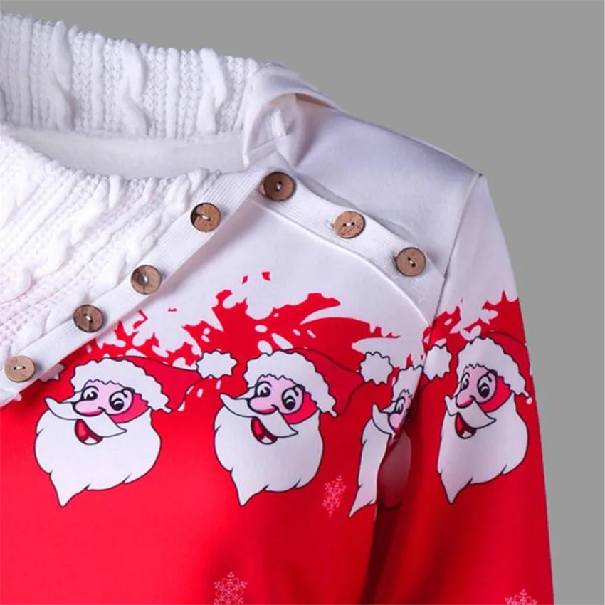 Vestido Casual de Navidad para Mujer Ropa 2018 manga completa botón recto estampado cuello vuelto Vestido corto Ropa Mujer 533