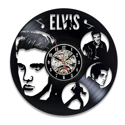 New Horloge Murale Saat Elvis Presley Wall Clock Design For Vinyl Record The King Of Rock Clocks Watch Home Decor 12 Inch - Цвет: Type D