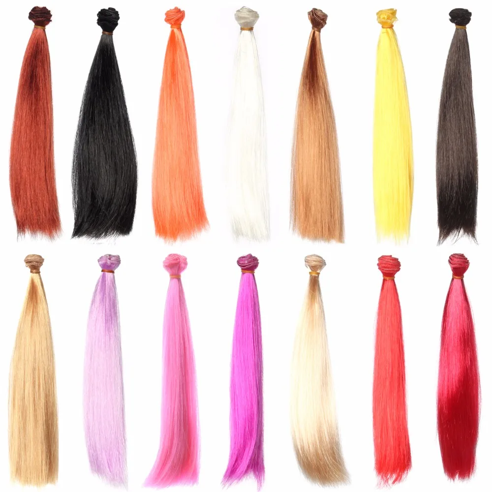 DIY 30 100cm BJD Doll Wigs Long Straight Hair Wig Many Color High temperature Wire Doll