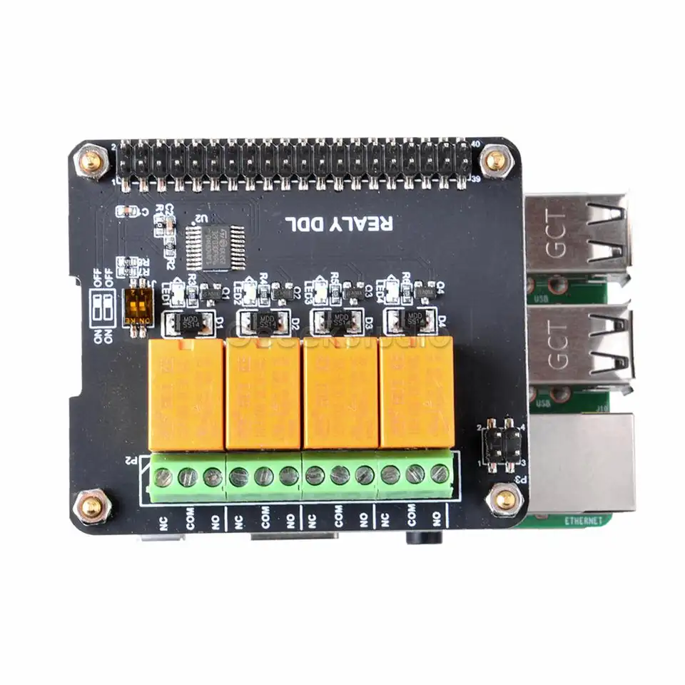 4 Channel Relay Hat Board For Raspberry Pi 4B/ 3B+ (Plus)/ 3B/ 2B image 5