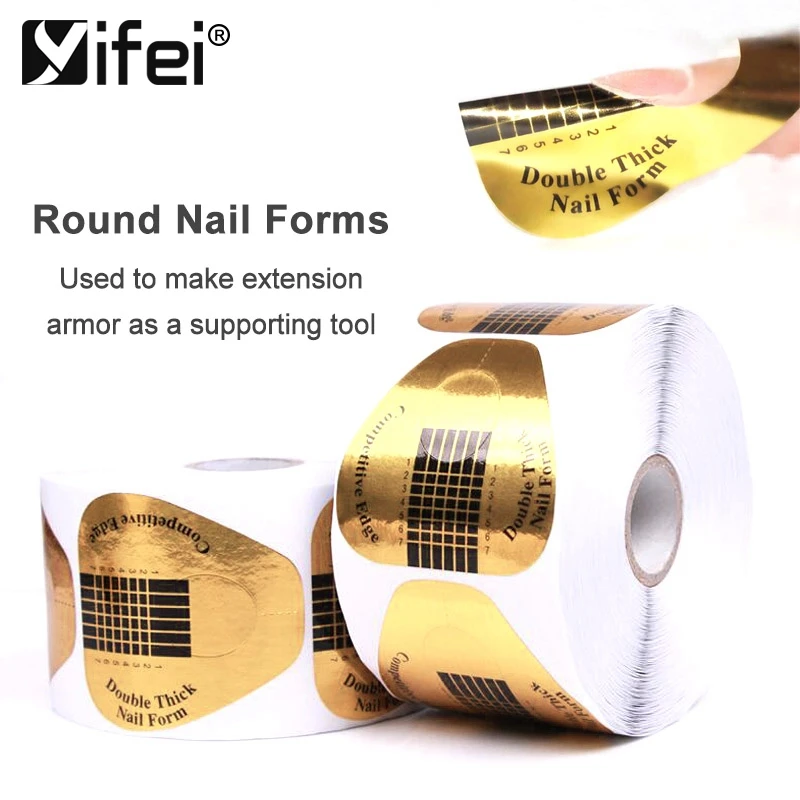 

YIFEI 10Pcs Gel Polish Extension Builder Guide Stencil Sticker Nail Art Acrylic Nail Forms French Tips Nail Form Styling Tools