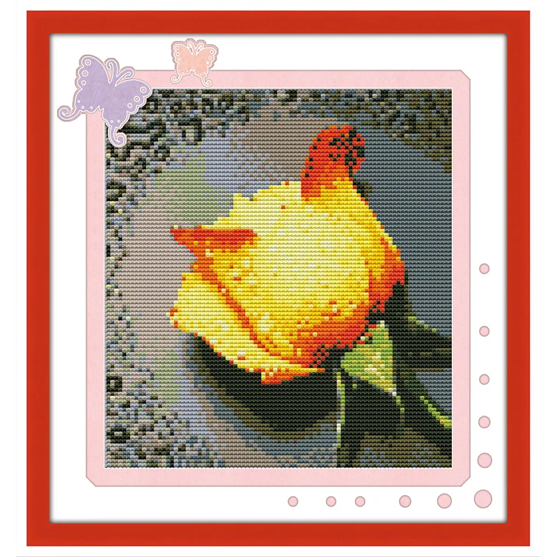 

Cross Stitch Patterns Embroidery Kit 11ct Rose Flower Printed Canvas Stitching DIY Handmade Needlework Swing Painting Home Decor