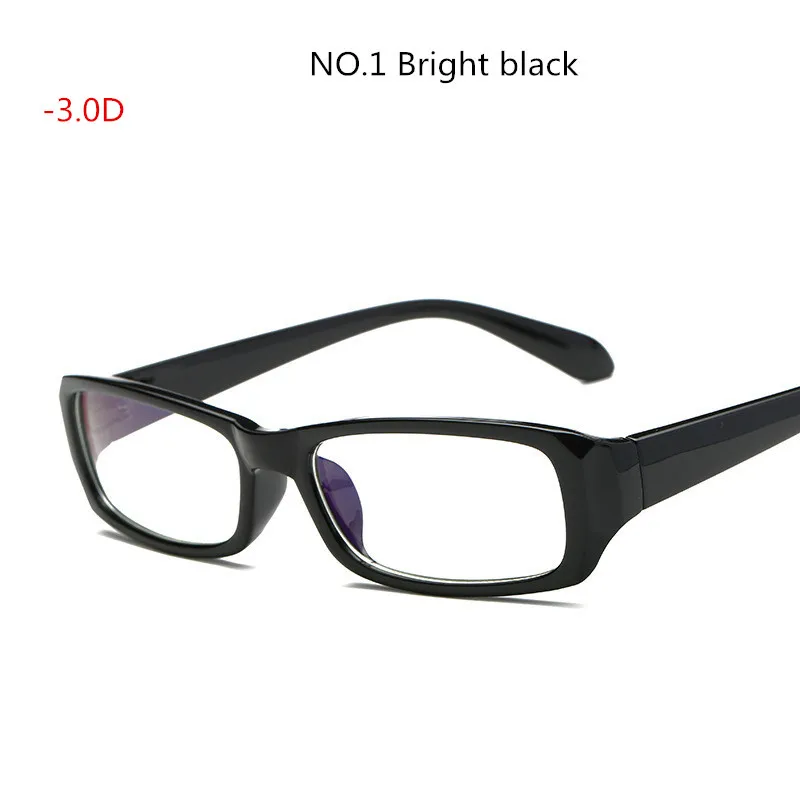 3 цвета-1,0~-6,0 готовые очки для близорукости с градусом, женские и мужские короткие очки для коррекции зрения, оправа с диоптриями, прицельным рецептом - Цвет оправы: BLACK Myopia-300