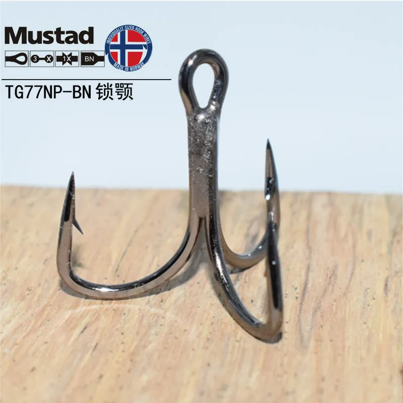 Mustad Рыбалка Крючки TG77NP-BN тройной крючок из высокоуглеродистой стали колючая Jawlock 3X сильная приманка океан рыбалка якорь снасти Pesca