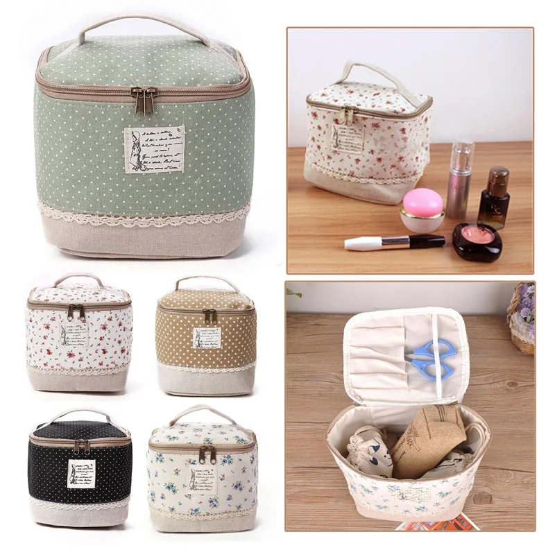  Multifunction Travel Linen Cosmetic Makeup Bag Toiletry Storage Organizer Case