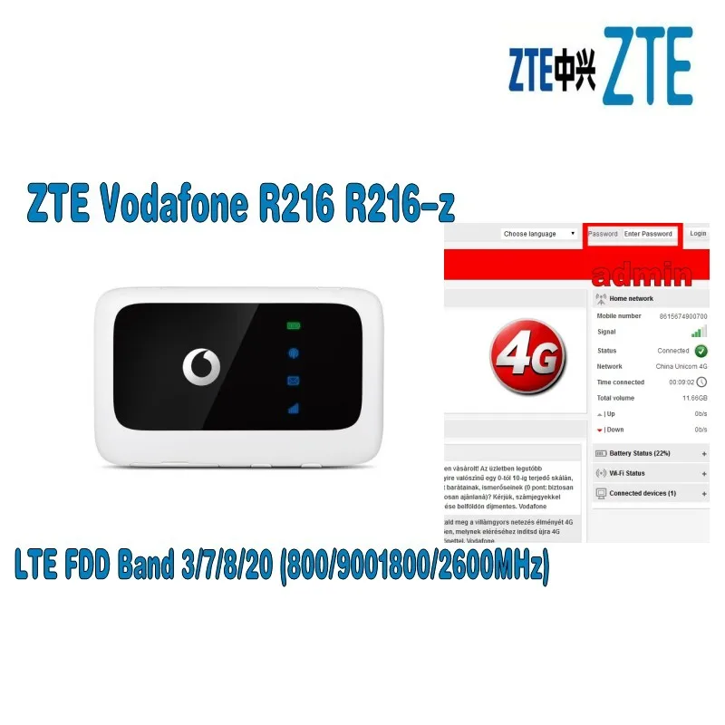 Разблокированный Vodafone R216 R216-z Карманный Wifi роутер плюс пара антенн 4G LTE huawei R216 роутер, PK huawei E5573 huawei R215
