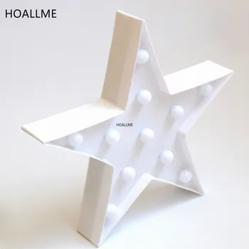 

Decorative Letters Light Star Shape LED Plastic Marquee Light Battery Operated LED Marquee Sign for Home Christmas Decorations