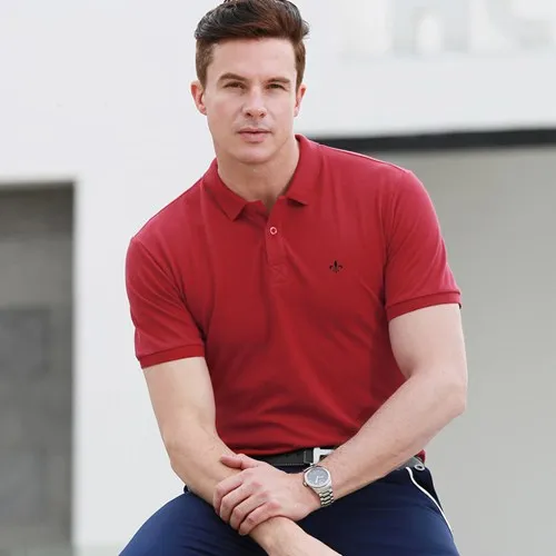 Dudalina Brand Polo Shirt Men High Quality New Men's Polo Shirts Business Men's Clothing Embroidery Homme - Цвет: CS-polo-WINE RED