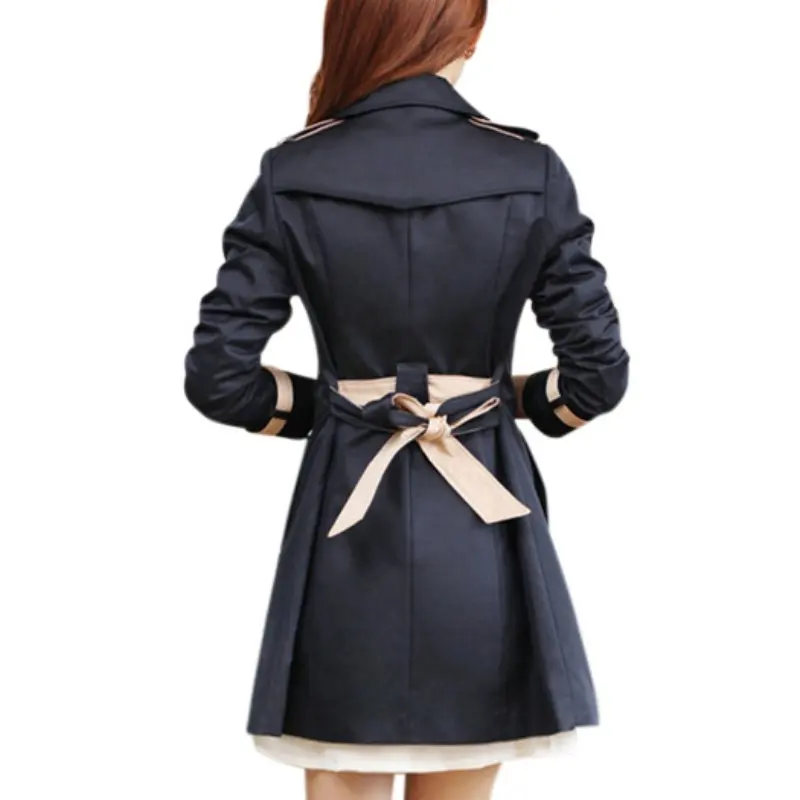Новинка,, осеннее пальто, женские тренчи, пальто с длинным рукавом, модная верхняя одежда с отложным воротником, черная верхняя одежда