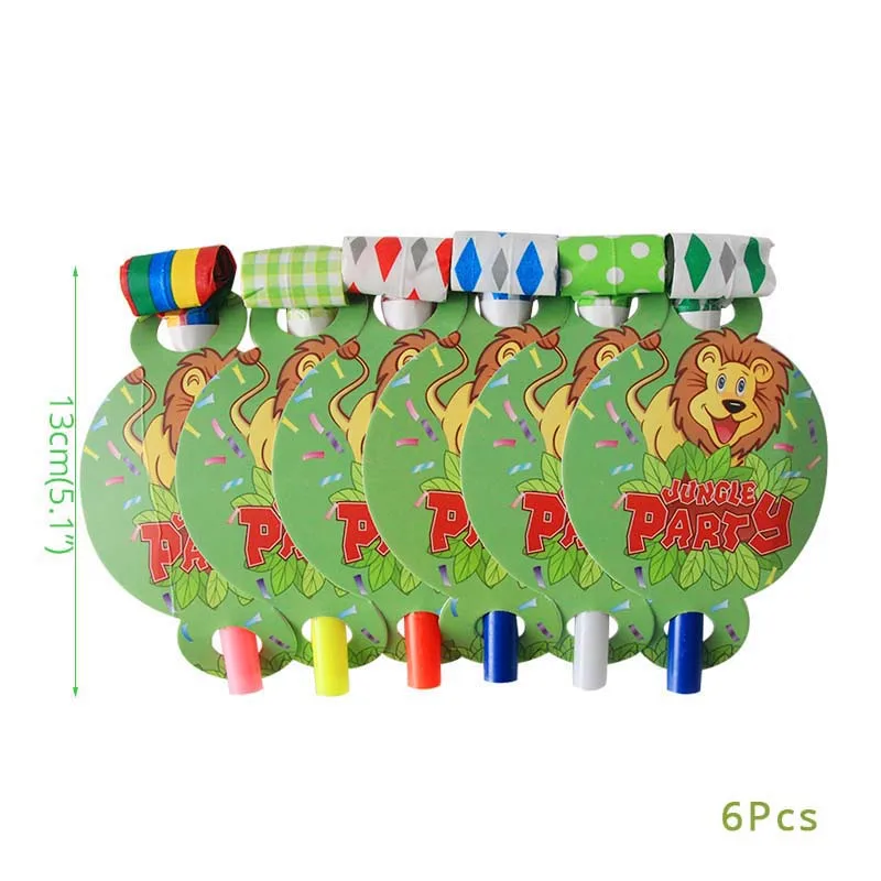 Lion King Jungle Safari Party Tableware Set Decor Tropical Theme Birthday Party Decoration Kids Gift and Favors Drinking Straws - Цвет: 6pcs Blowing Dragons