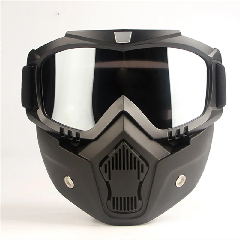 Профессиональный Ретро мотоциклетный шлем, маска, винтажные маски, открытый шлем для лица, крестовые шлемы, очки для мотоциклов, для уличного стиля - Цвет: Серебристый