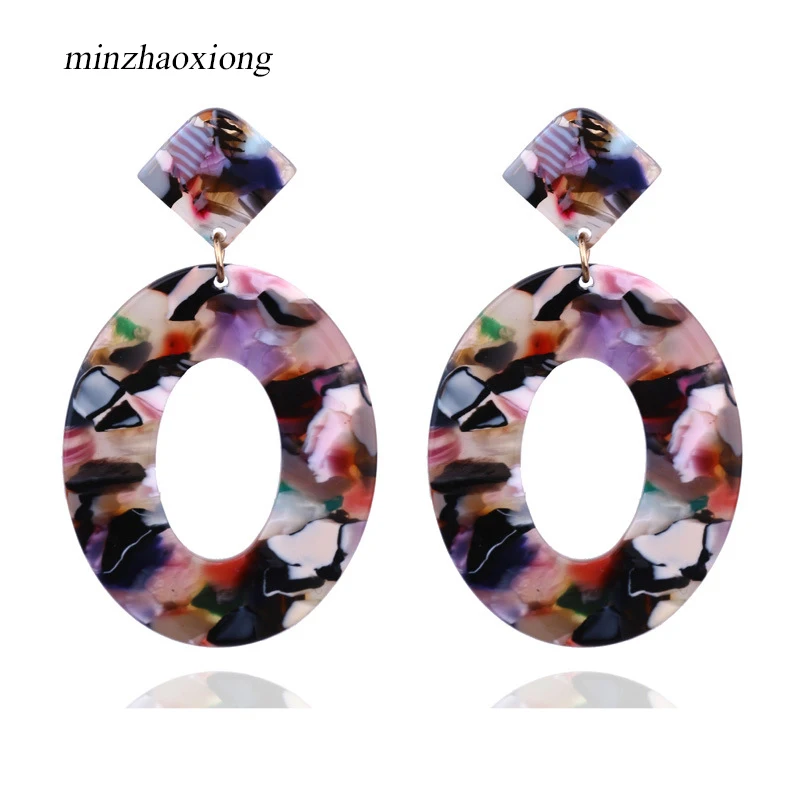 

Brand Fashion Statement Fashion Explosions Acrylic Earrings Jewelry Color Drop Dangle Earrings Ladie Ear Jewelry