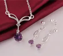 CS830# jewelry set silver set silver plated wedding jewelry sets for brides lot bijoux women jewelry sets
