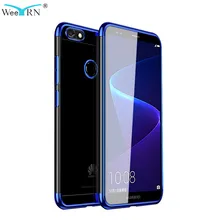 

WeeYRN Transparent Plating Soft Case For Huawei P Smart Luxury Full Protection Silicone TPU Cover for Huawei P Smart Case thin