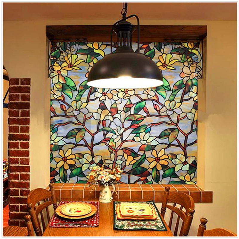 FANCY FIX Morocco Stained Glass Window Film,Privacy Decorative Film,Static Cling Window Art FANCY FIX Morocco Stained Glass Window Film,Privacy Decorative Film,Static Cling Window Art