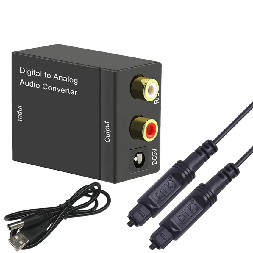 Digital to Analog Audio Converter Adapter Digital Optical Fiber Coaxial RCA Toslink Signal to Analog Audio Converter RCA for DVD (9)