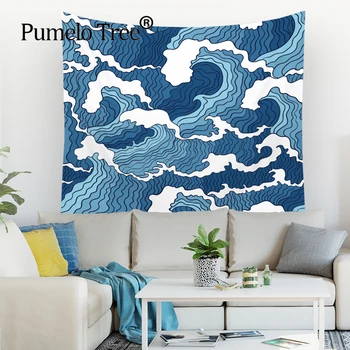 

Kanagawa Geometric Tapestry Wall Tapestry 130*150Cm Ocean Style Tapestry Printed Rectangle Bohemian Home Decor Wall Hanging