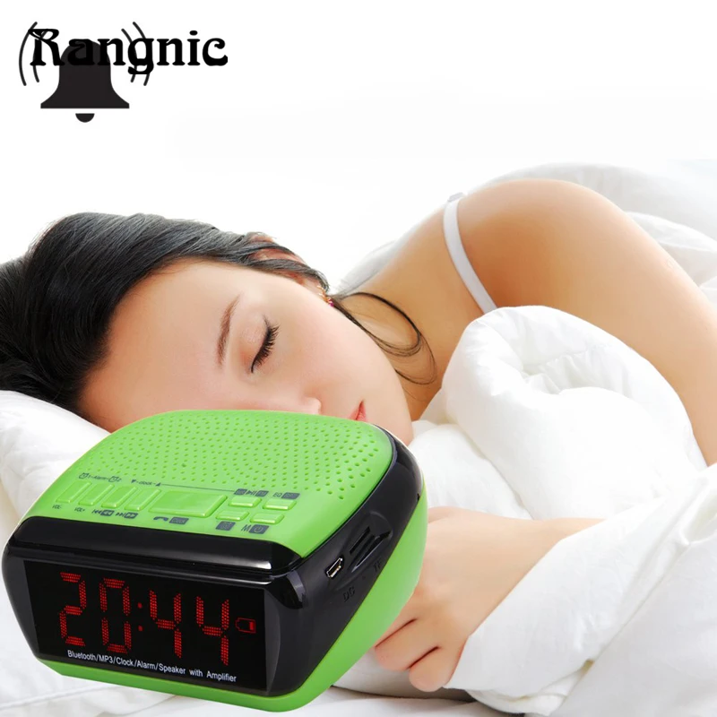 Rangnic цифровой светодиодный Будильник Повтор Функция музыкальные часы Bluetooth