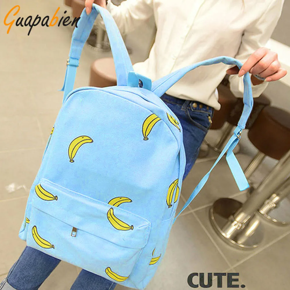 Guapabien 2016 Korean Banana Print Women Backpacks Girl Mustache ...