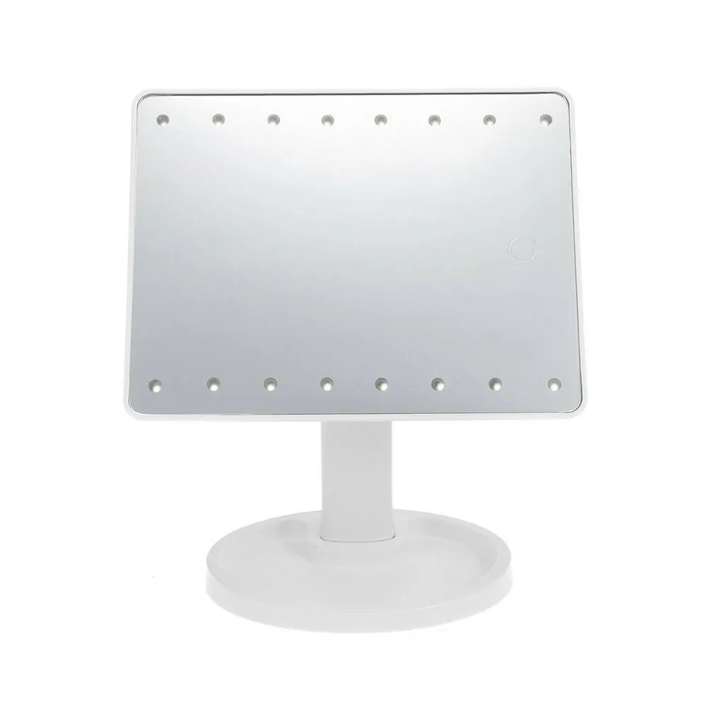 

360degree Rotating LED Touch Screen Large Makeup Mirror Desktop Mirror With16 /22 LED Lights Adjustable Nice Appearance