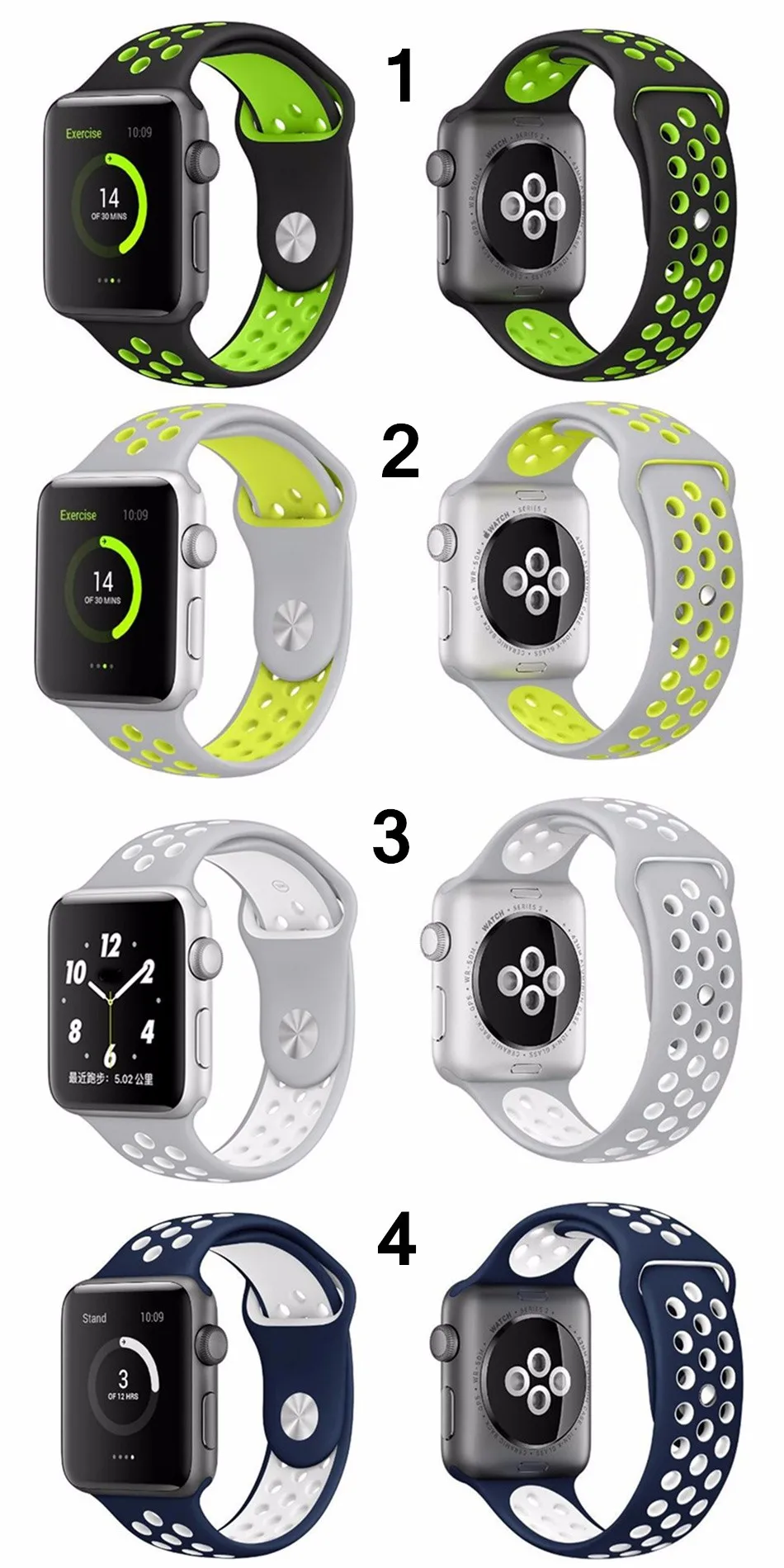 Спортивный ремешок для apple watch band 44 мм/40 мм apple watch 5 4 band iwatch band 5 42 мм/38 мм correa браслет ремень 3 Аксессуары для часов