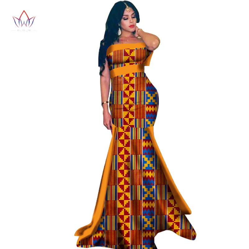 Новое Африканское длинное платье для женщин Dashiki Vestidos хлопок принт лоскутное платье Женская африканская одежда WY1410 - Цвет: 25