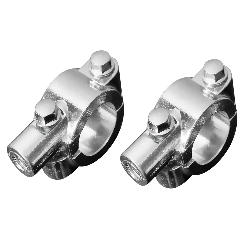 2x Mirror Mount Bracket Clamp For 7/8' (10mm) Handlebar Motorcycle Chrome miroir Espejo backets Motorbike Parts