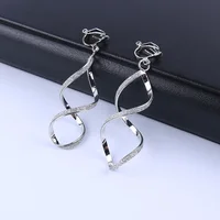 4 Color Geometry Irregular Metal Wave Pattern Glitter Clip on Earrings No Pierced for Women Minimalism Ear Clips Fashion Jewelry 1