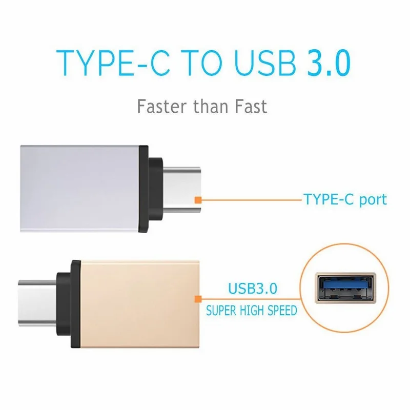 Ascromy 2 in 1 USB C OTG Type C to Micro USB Adapter For Xiaomi mi mix 2 Samsung Galaxy S8 Plus Note 8 Oneplus 5 LG G6 G5 Type-C (4)