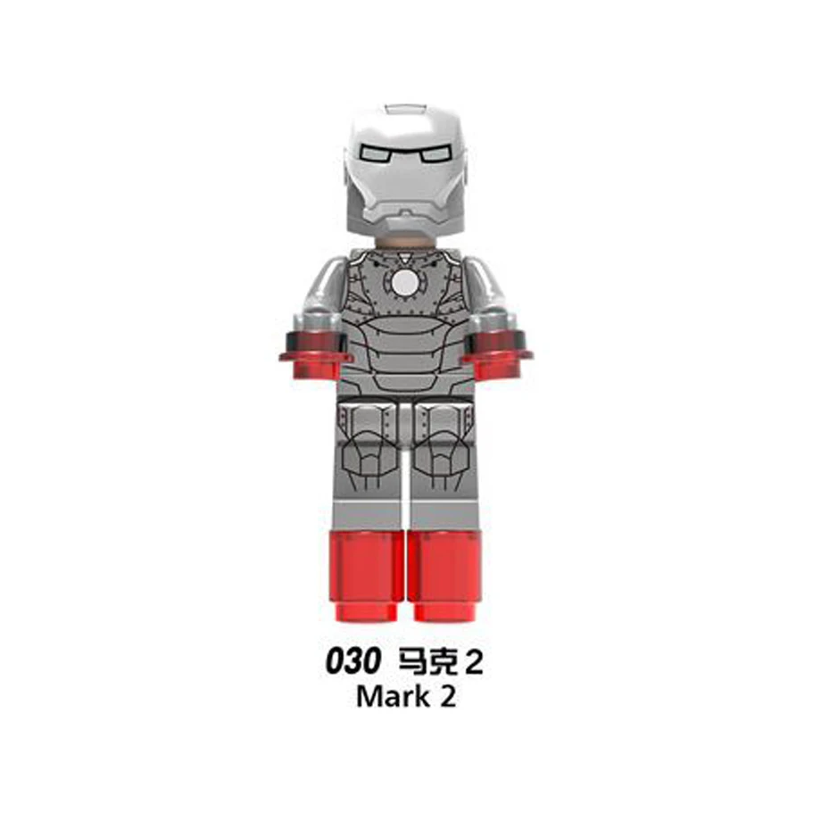 X027 X034 AvengersING Marvel hero совместимый Железный человек полный набор mark All series детская
