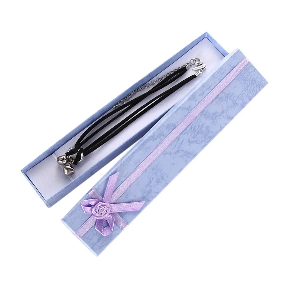 

12PCS 20x4cm Multi Square Paper Package Bowknot Jewelry Package Necklace Bracelet Wedding Gift Boxes for jewellery Storage Case