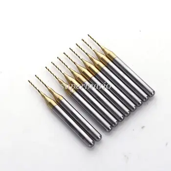

10PCS 0.8mm Titanium Coated Carbide Engraving Bit CNC/PCB Machinery Rotary Burr Free Shipping