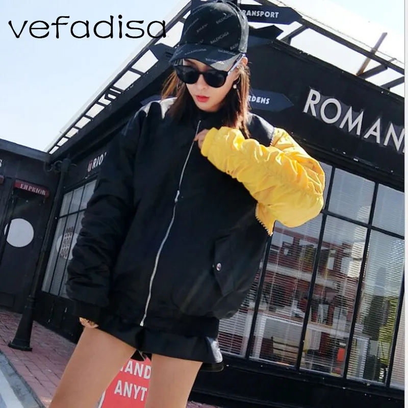 Vefadisa Thicken Jacket for Women 2018 Long Sleeve Winter Coat Stand Collar Patchwork Outerwear Plus Size Cotton AD1210 |