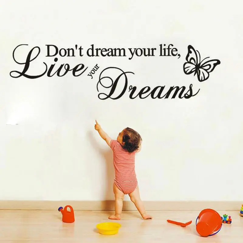 Виниловые наклейки на стену DCTOP Don't Dream Your Life Art Декор для дома Наклейки стены