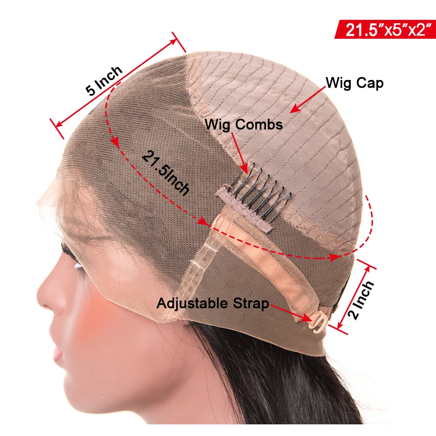 RXY Small Cap 360 Lace Frontal Wig Pre Plucked With Baby Hair Indian Remy Straight Lace Front Human Hair Wigs For Black Women (1)