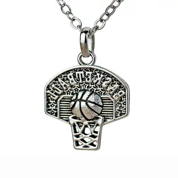 

Vintage Basketball Sports Necklace -color for Women Fan Jewelry I Love Fitness Basketball Dangle Necklace Wholesale 2018