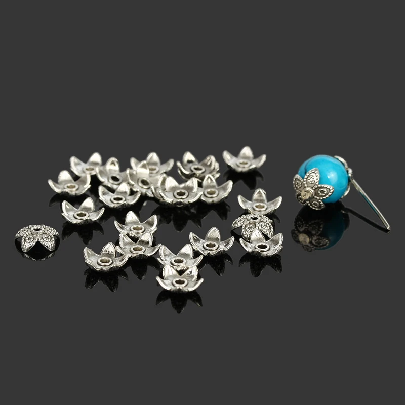 100Pcs Plaqué Argent Tchèque Cristal Spacer Washer Perles Charm Findings 8 mm