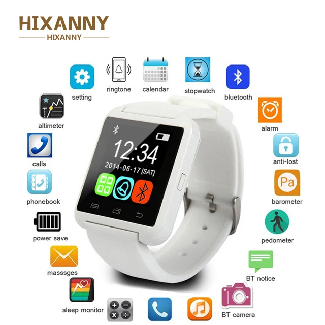 

Smartwatch Bluetooth Smartatch U8 WristWatch digital sport watches for IOS Android Samsung phone Wearable Electronic Device GT08