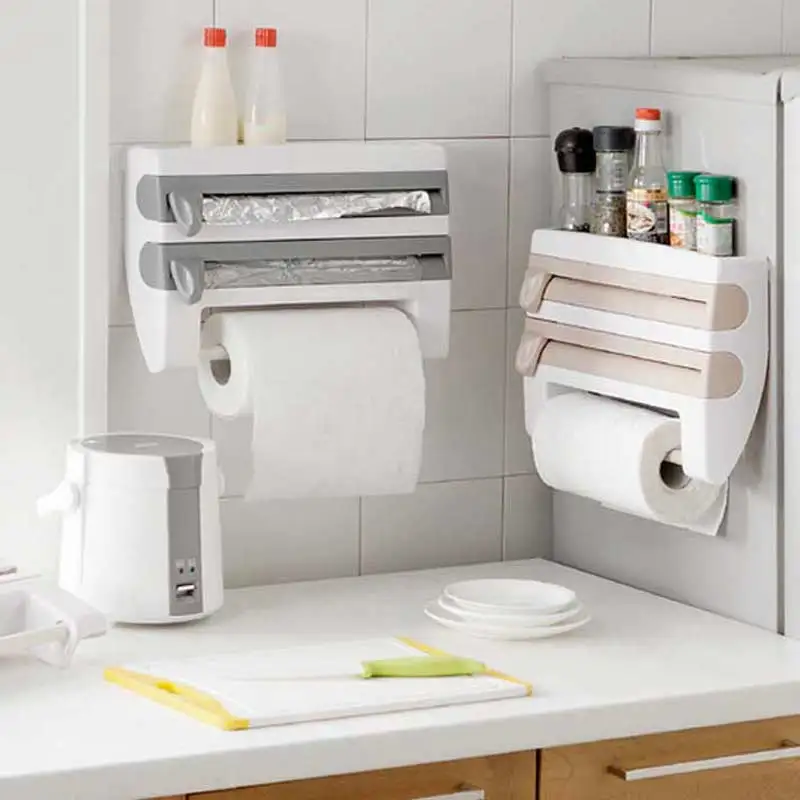 

Ship from RU Home Film Sauce Bottle Storage Rack Paper Dispenser Preservative Film Rack Kitchen Supplies New LBShipping