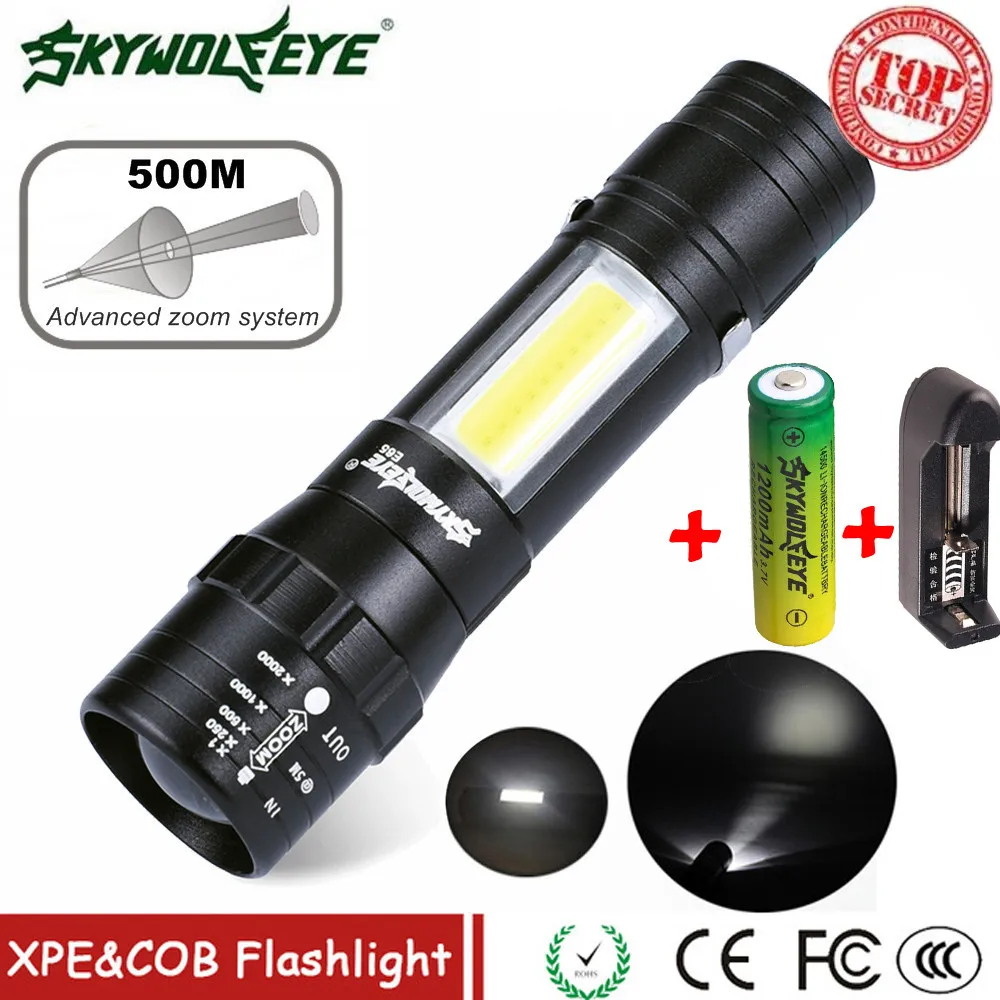 ZOOMABLE Q5 + COB LED Mini Flashlight 14500 4 Modes Pocket Torch Lantern+ Charge powerful led flashlight fanatic #3S22|LED Flashlights| - AliExpress